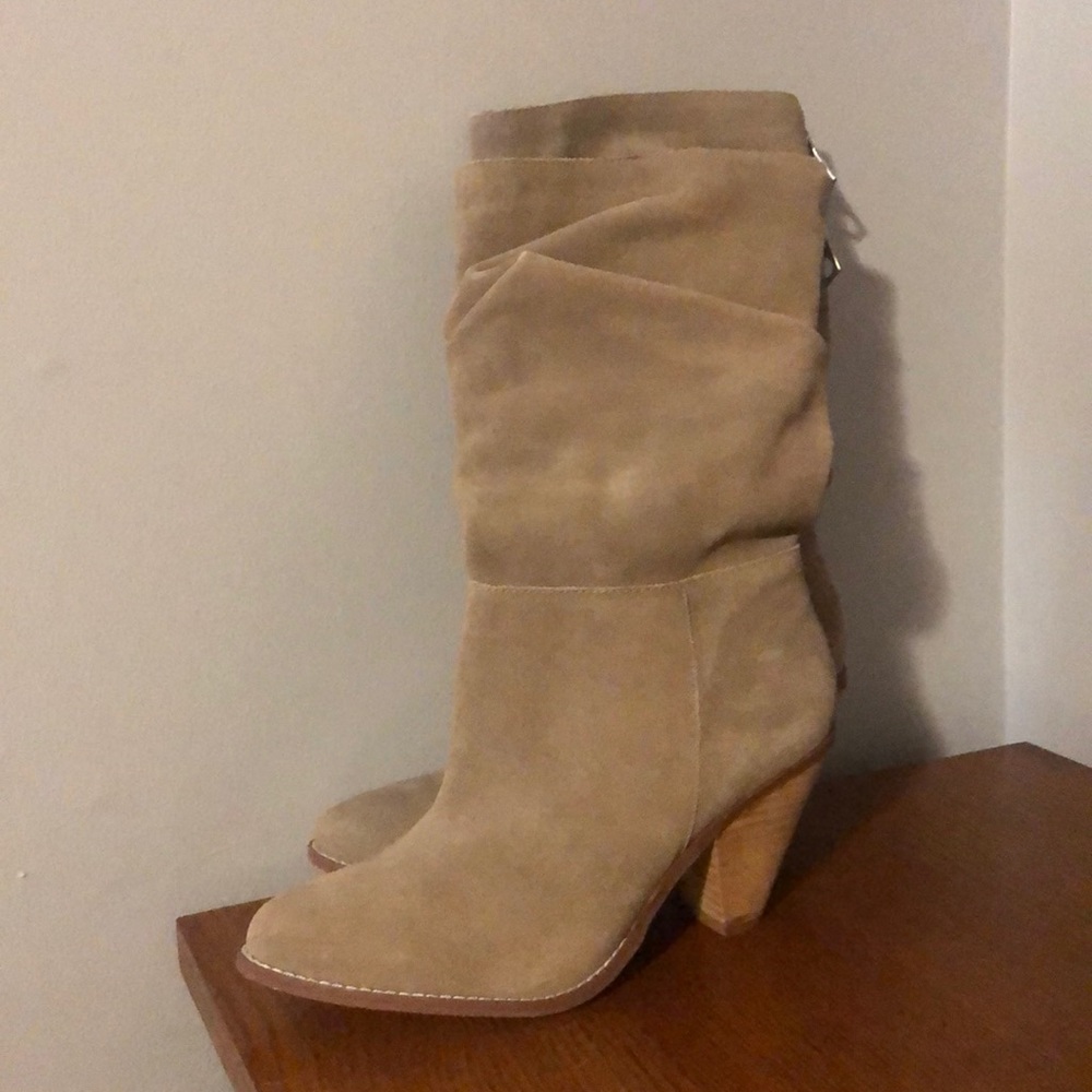 Chinese Laundry taupe slouch boots
